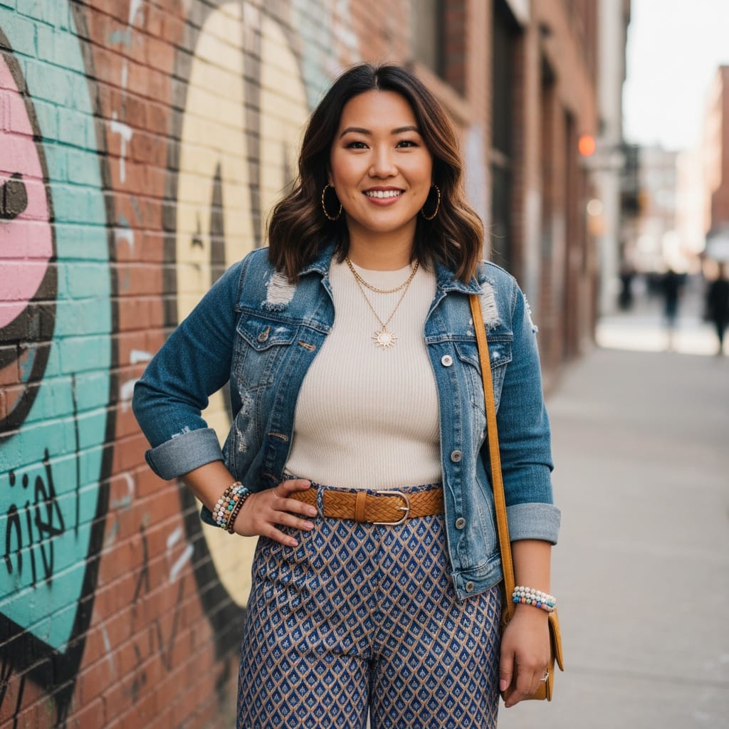 curve asian woman street style urban backdrop 38253337