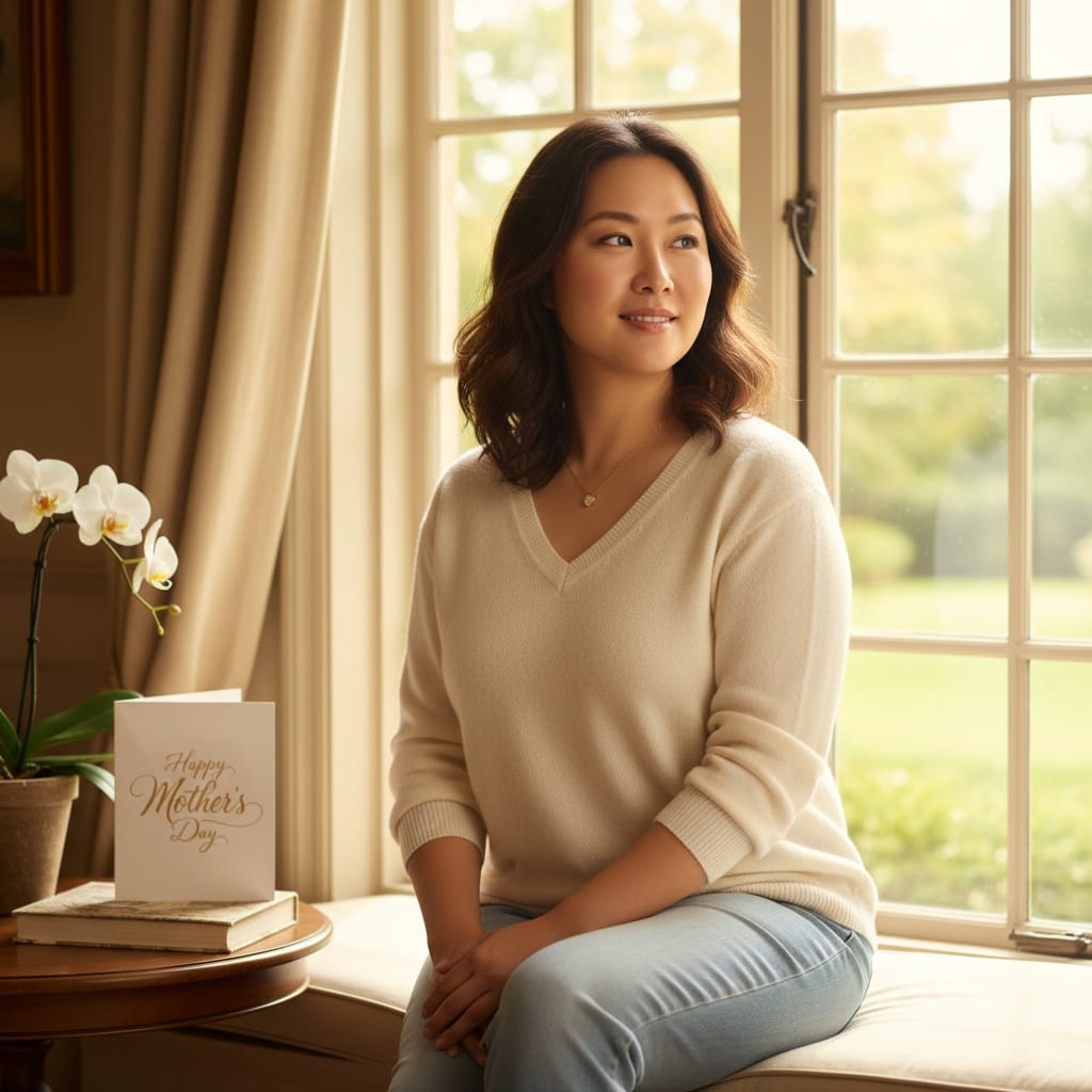 curve asian woman window light candid 85955201