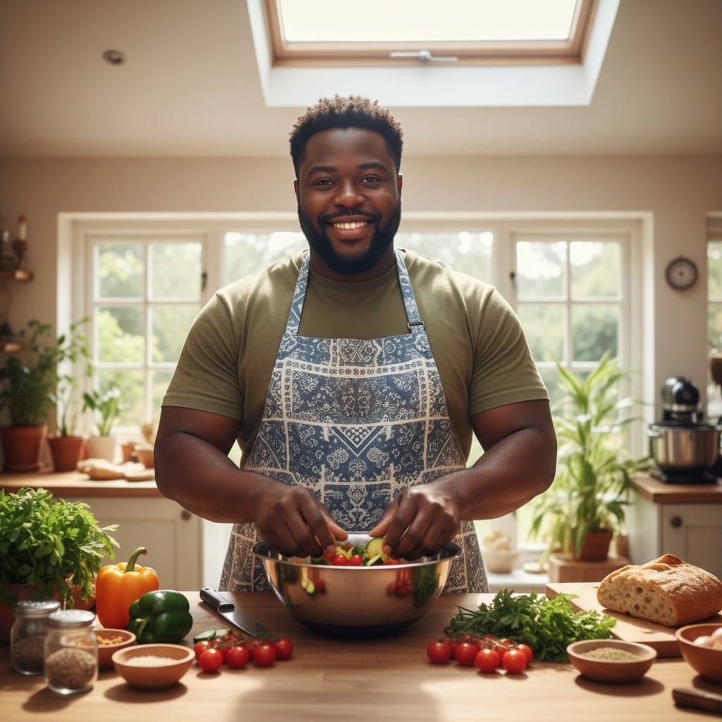 curve black man kitchen cooking prep 43978062