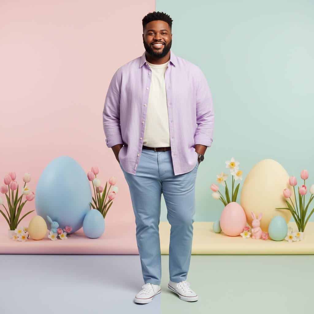 curve black man pastel backdrop studio easter 28866394