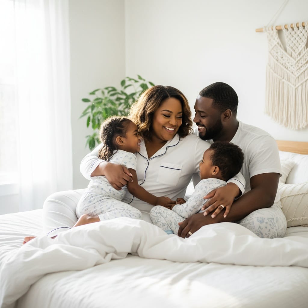 curve black woman bedroom morning routine 56195001