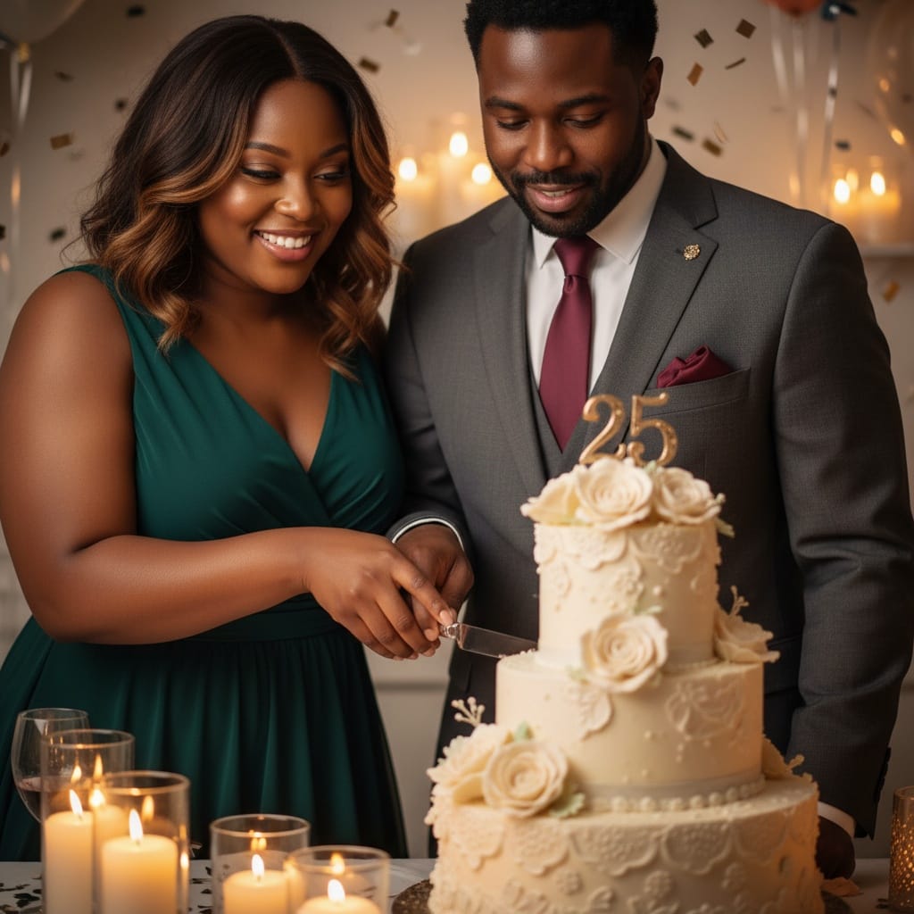 curve black woman cake cutting ceremony 98035706