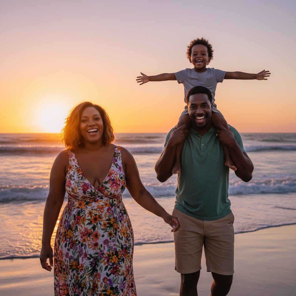 curve black woman carrying child shoulders 84708992