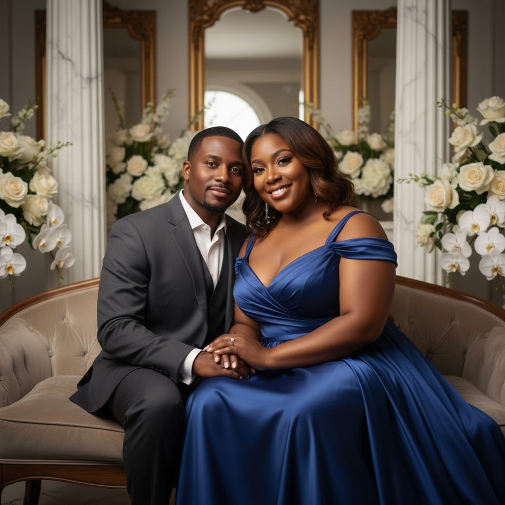 curve black woman formal seated portrait 93506835