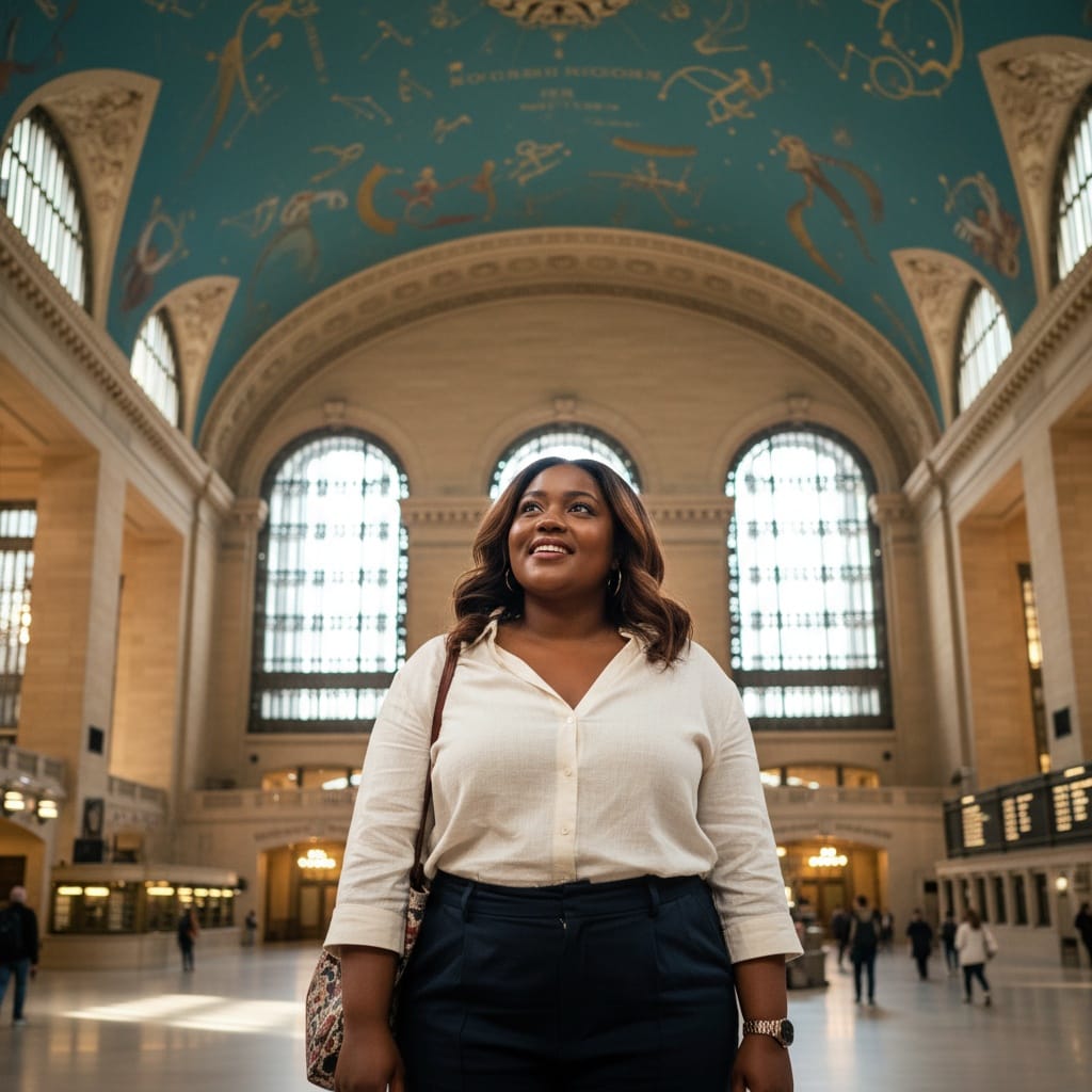 curve black woman grand central terminal interior 38710730