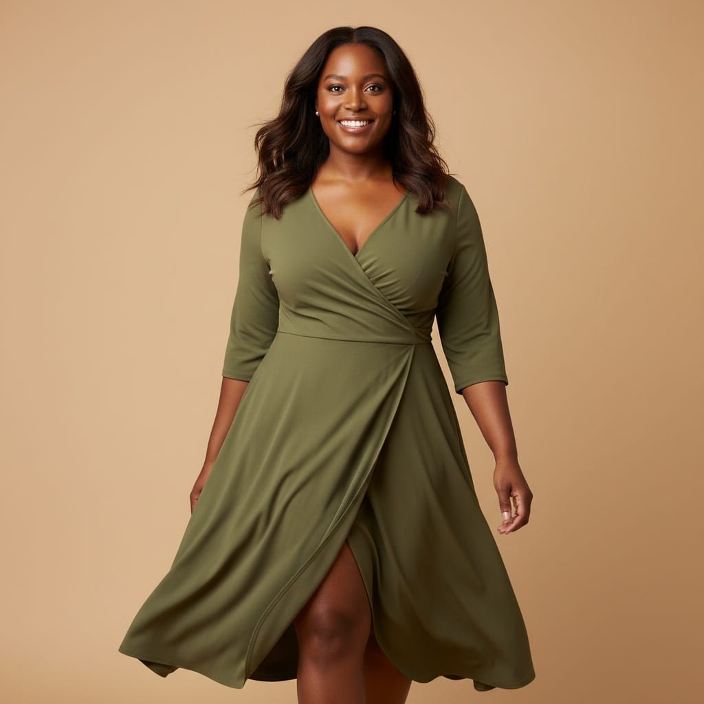 curve black woman minimal beige background 34513449
