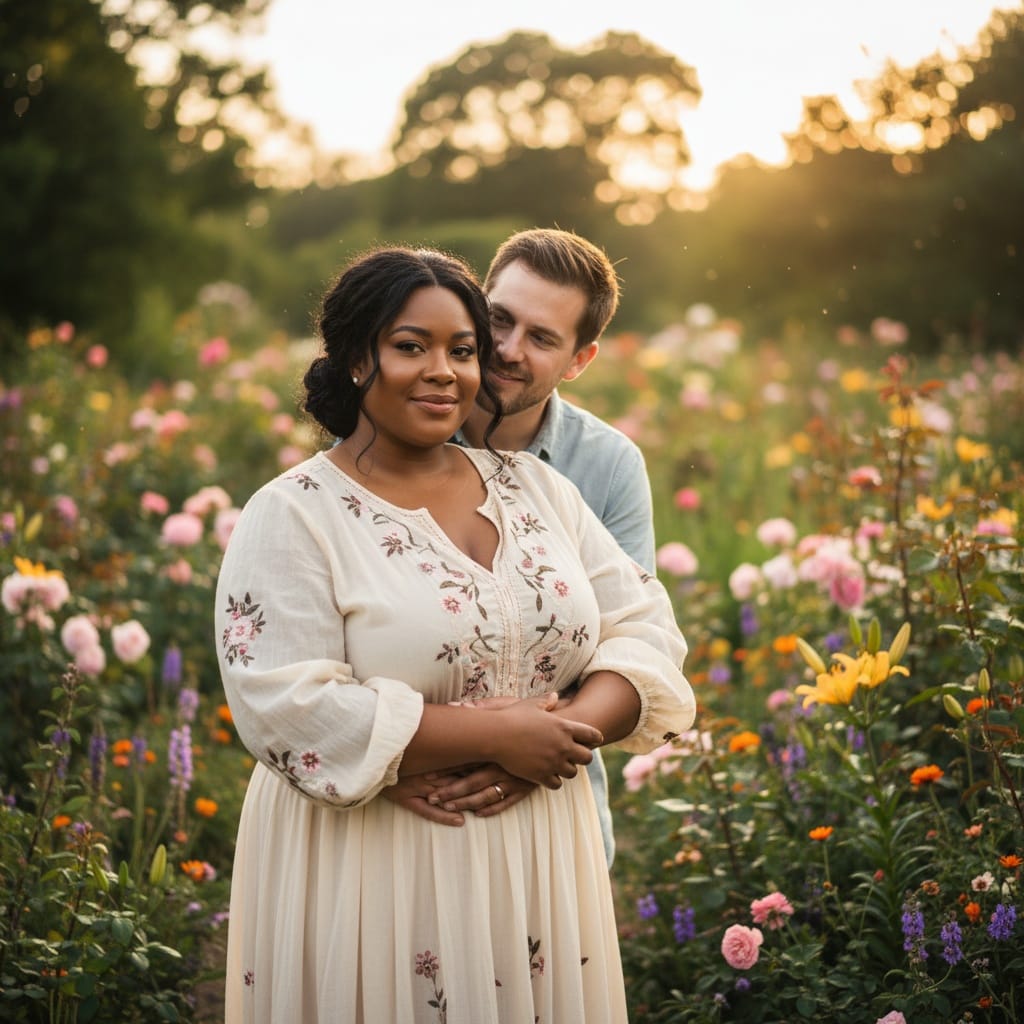 curve black woman outdoor garden portrait 26072108