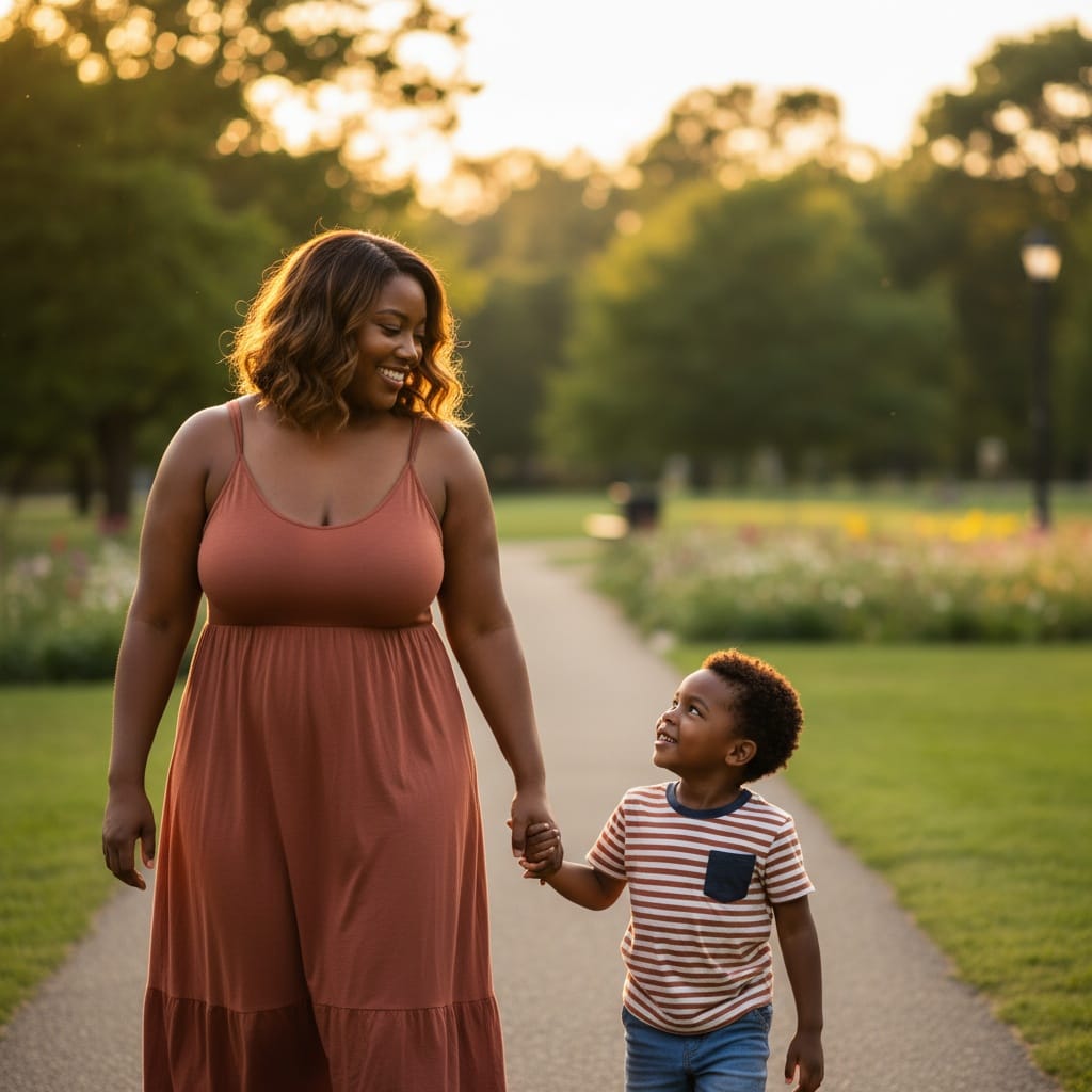 curve black woman outdoor park walking 65630832