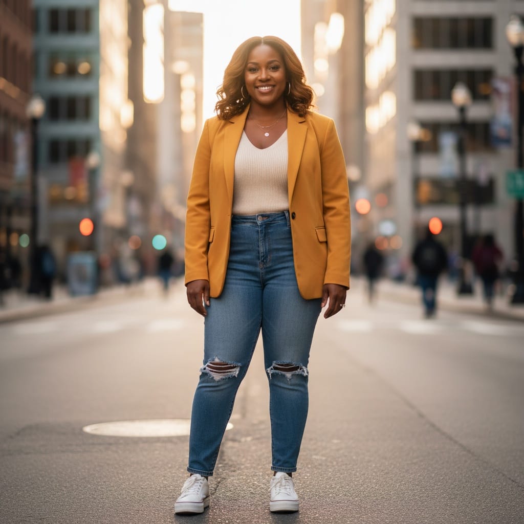 curve black woman urban street style 59925551