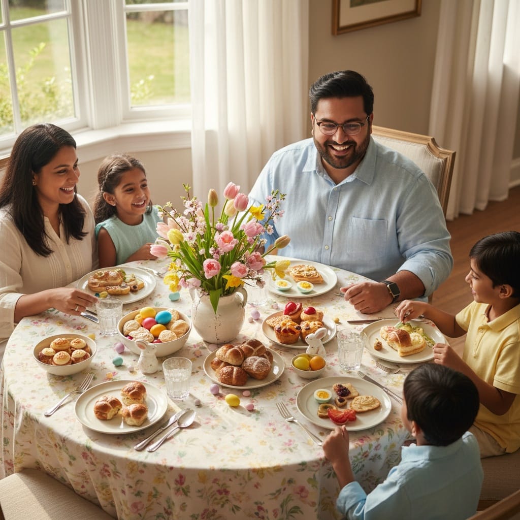 curve indian man easter table gathering 60379007