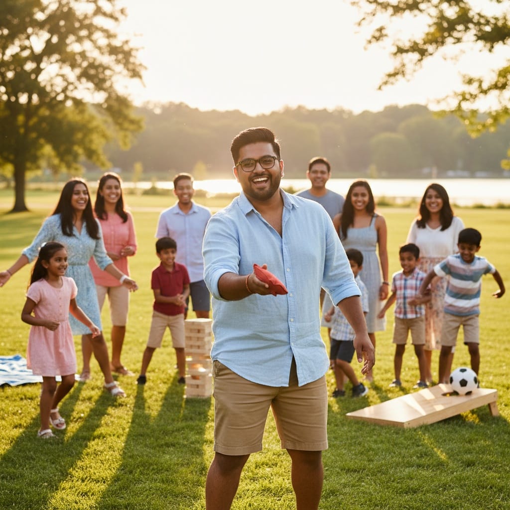 curve indian man family activity group 30879911