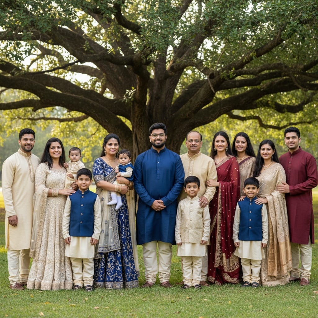 curve indian man formal family tree lineup 51530429