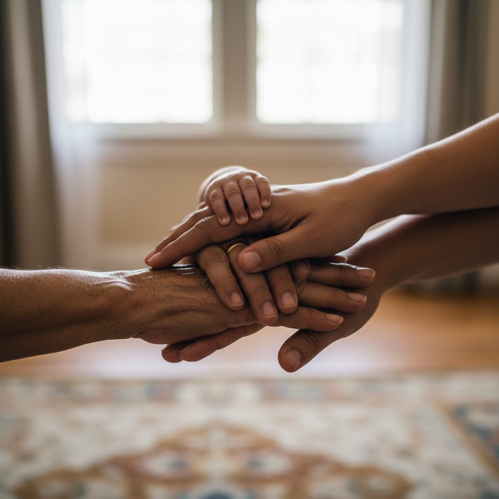curve indian man generations hands together 45127903