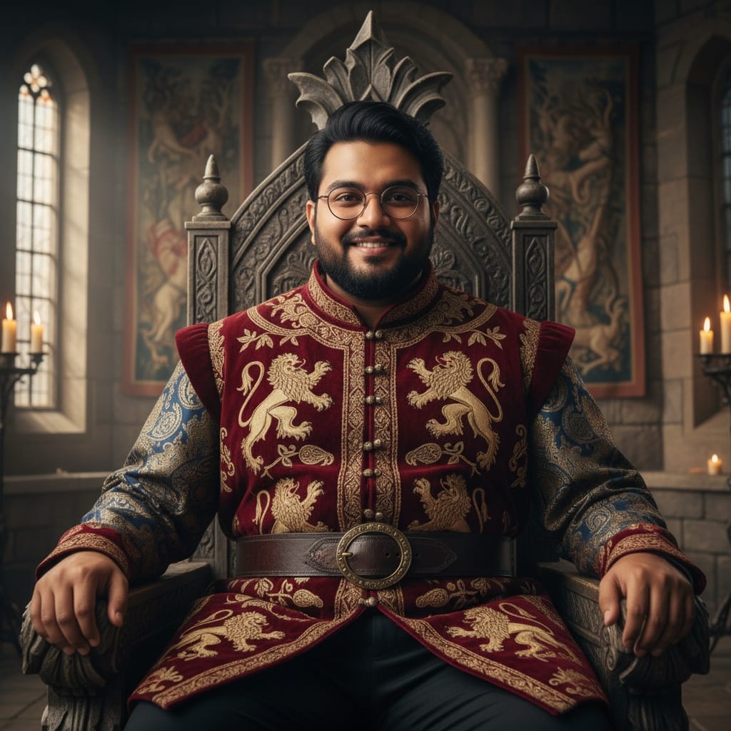 curve indian man noble portrait throne room 38092395