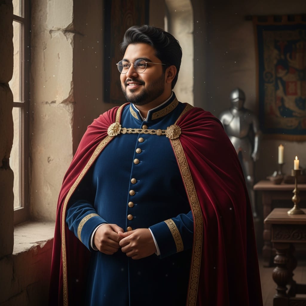 curve indian man royal portrait castle window 71709496