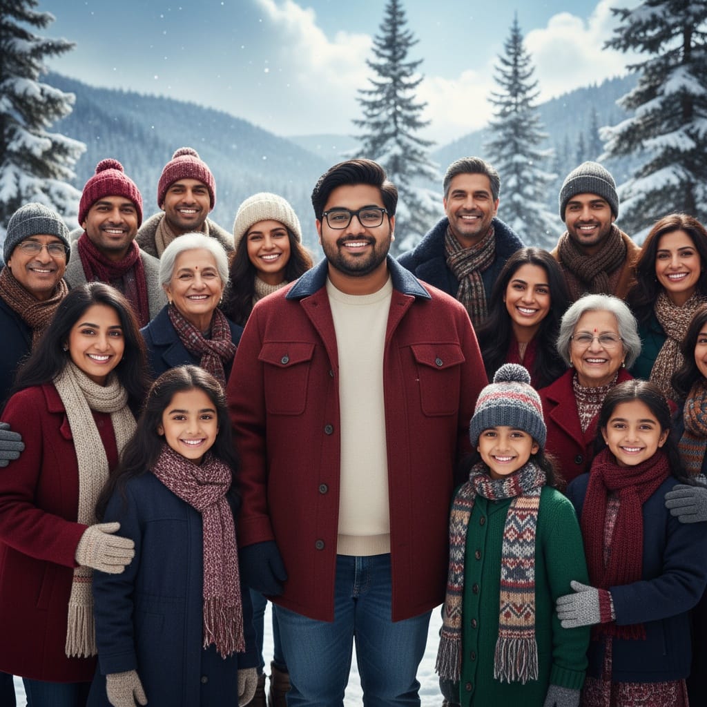 curve indian man winter holiday outdoor 86231444