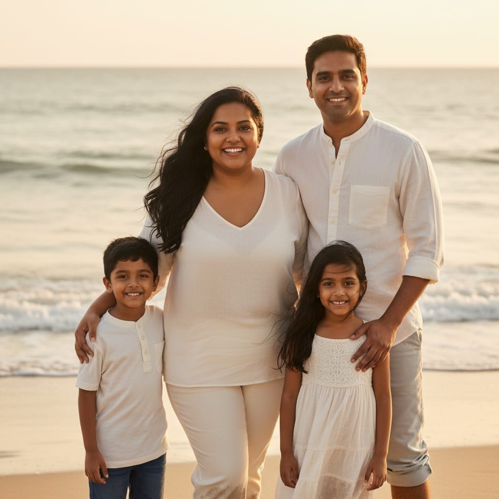 curve indian woman beach sunset shoreline 37322782