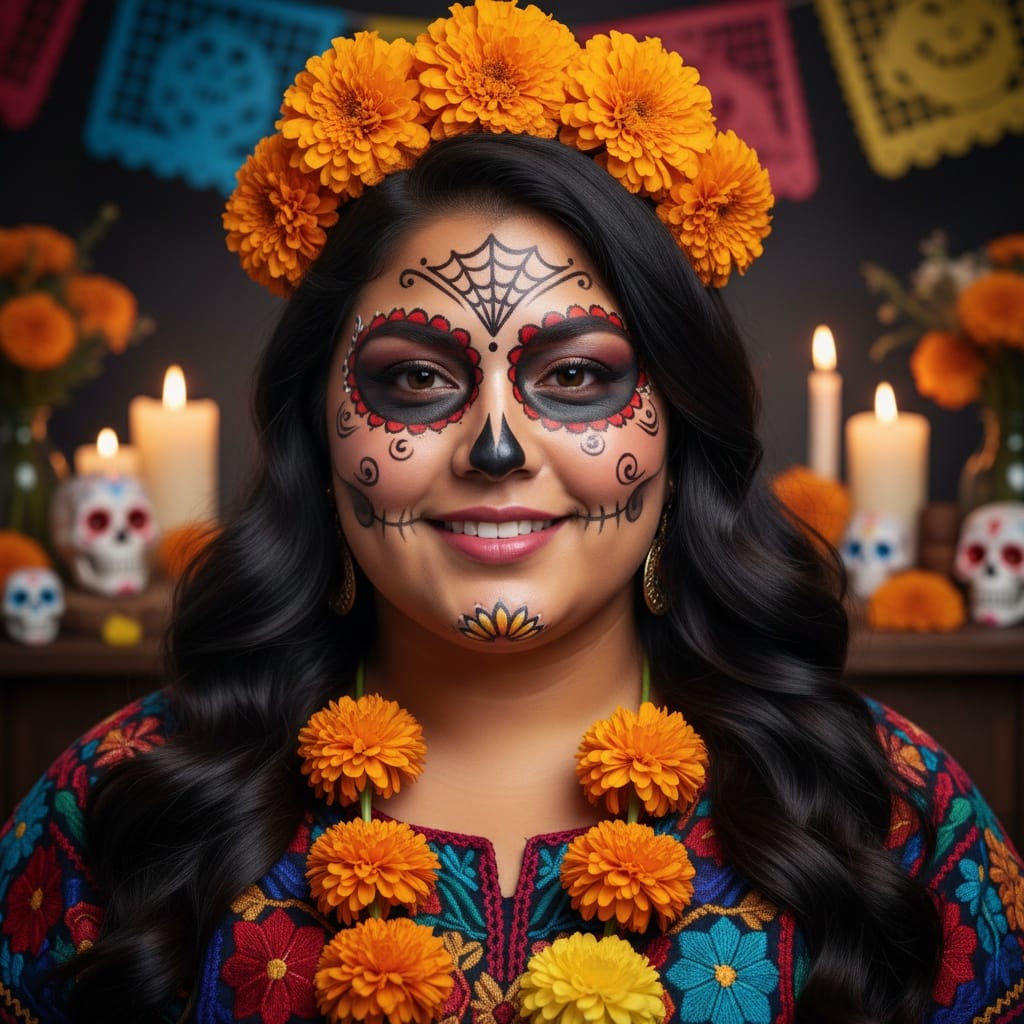 curve indian woman day of dead celebration 71904993