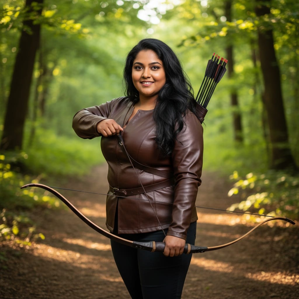 curve indian woman forest archer natural setting 39499068