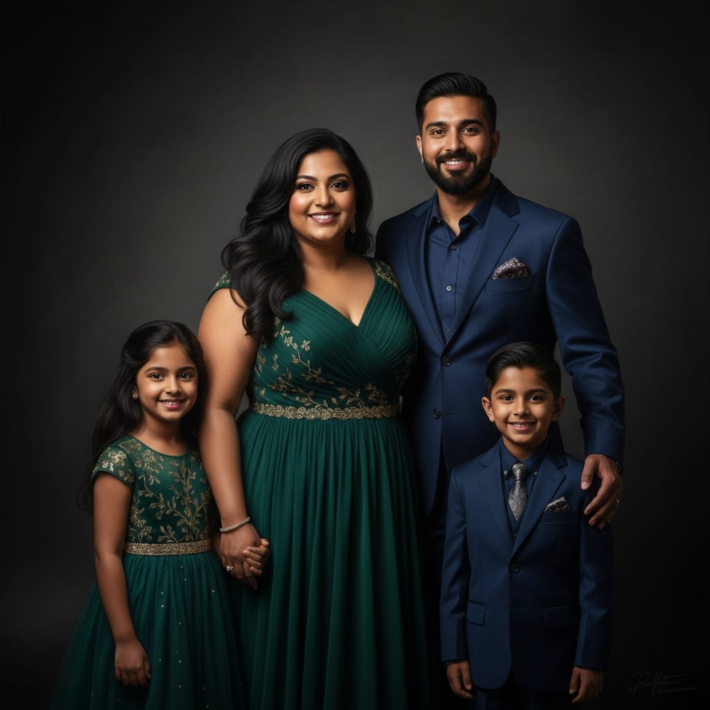 curve indian woman formal dark background dramatic 36959617
