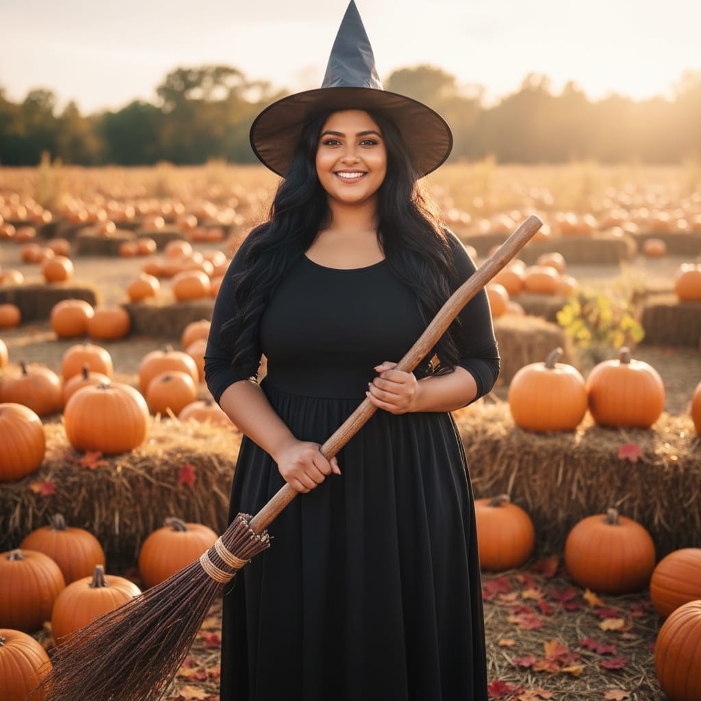 curve indian woman friendly witch outdoors 97494472