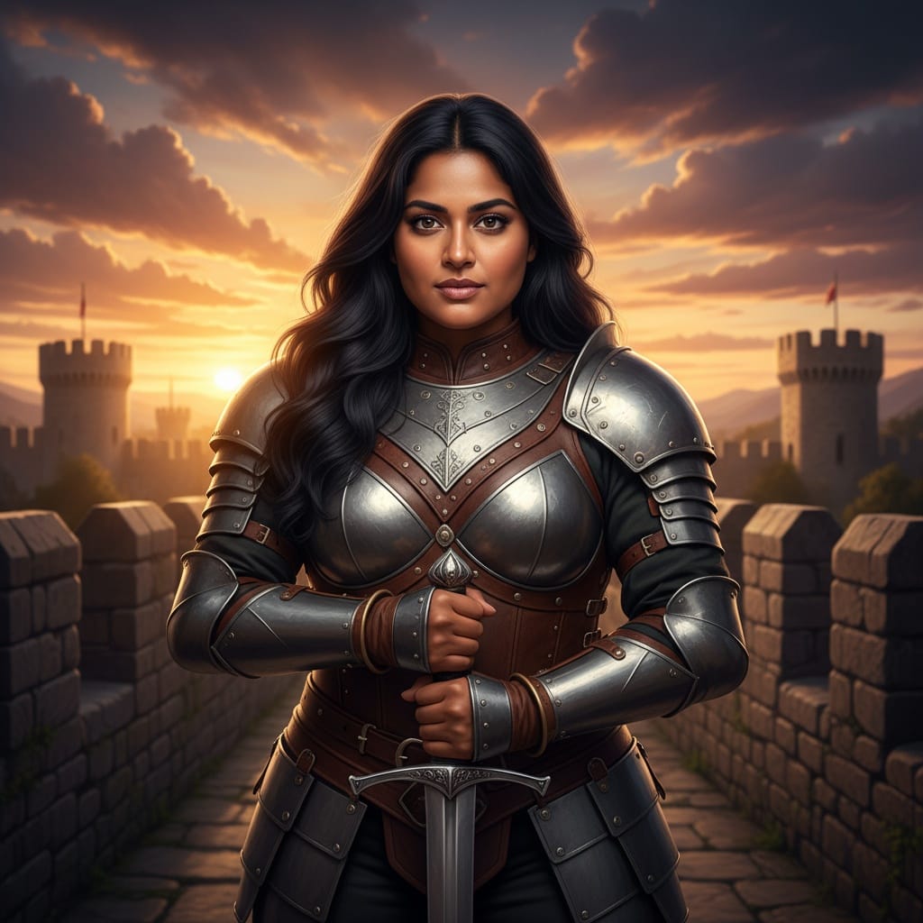 curve indian woman warrior battlements dramatic 16684522