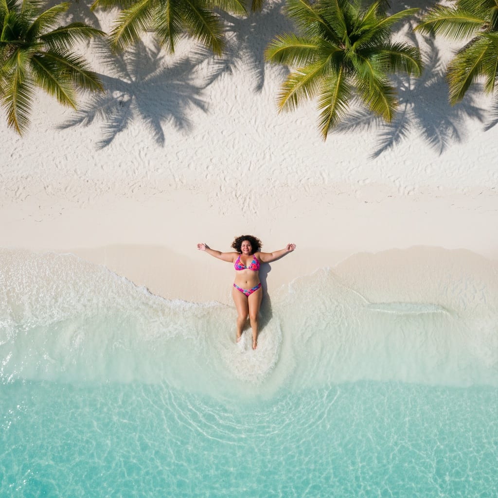 curve latino woman boracay beach aerial 85272233