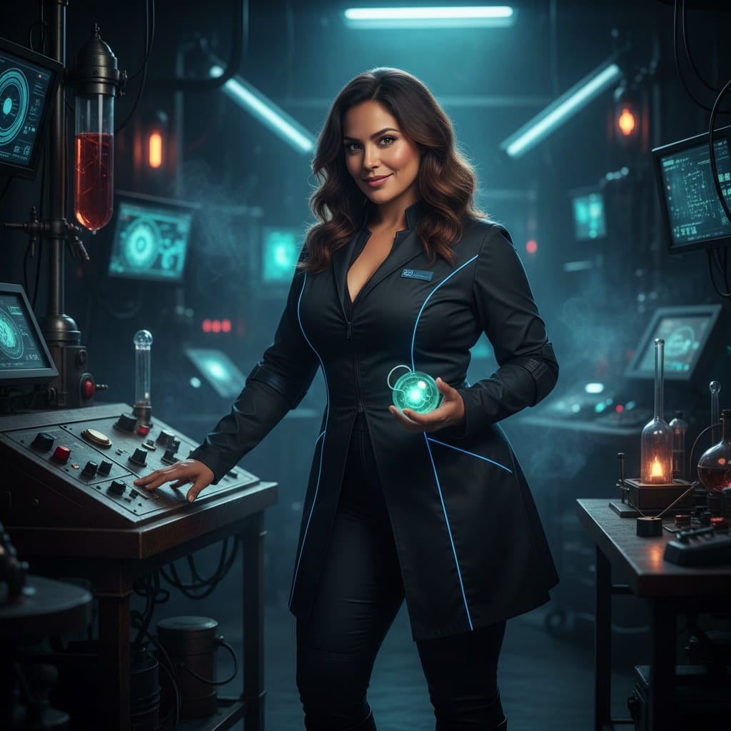 curve latino woman dark laboratory mastermind 53889429