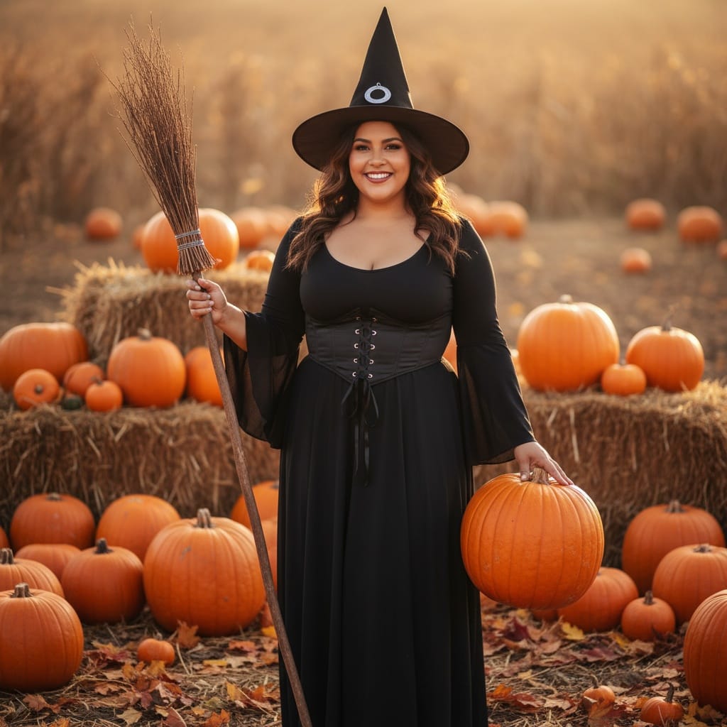 curve latino woman friendly witch outdoors 94968243