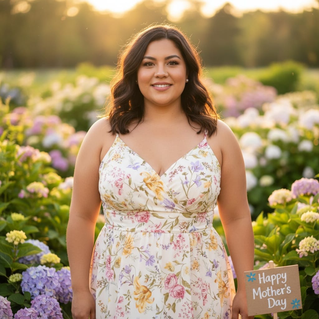 curve latino woman outdoor garden portrait 45089153