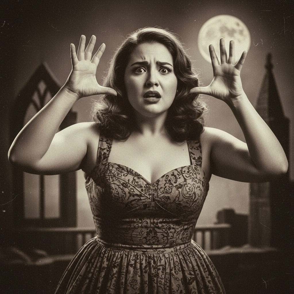 curve latino woman retro horror movie poster 72094021