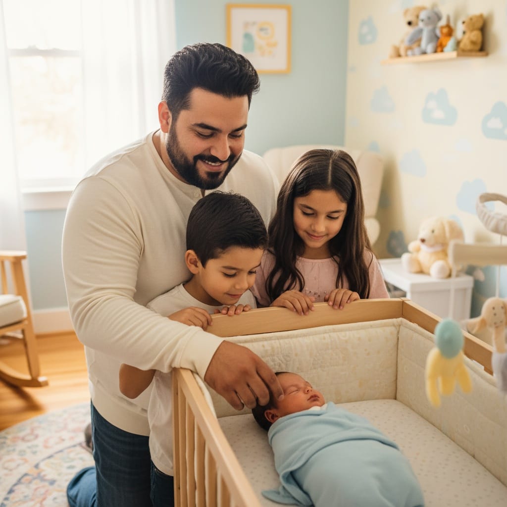 curve middle_eastern man siblings meeting newborn 23406432