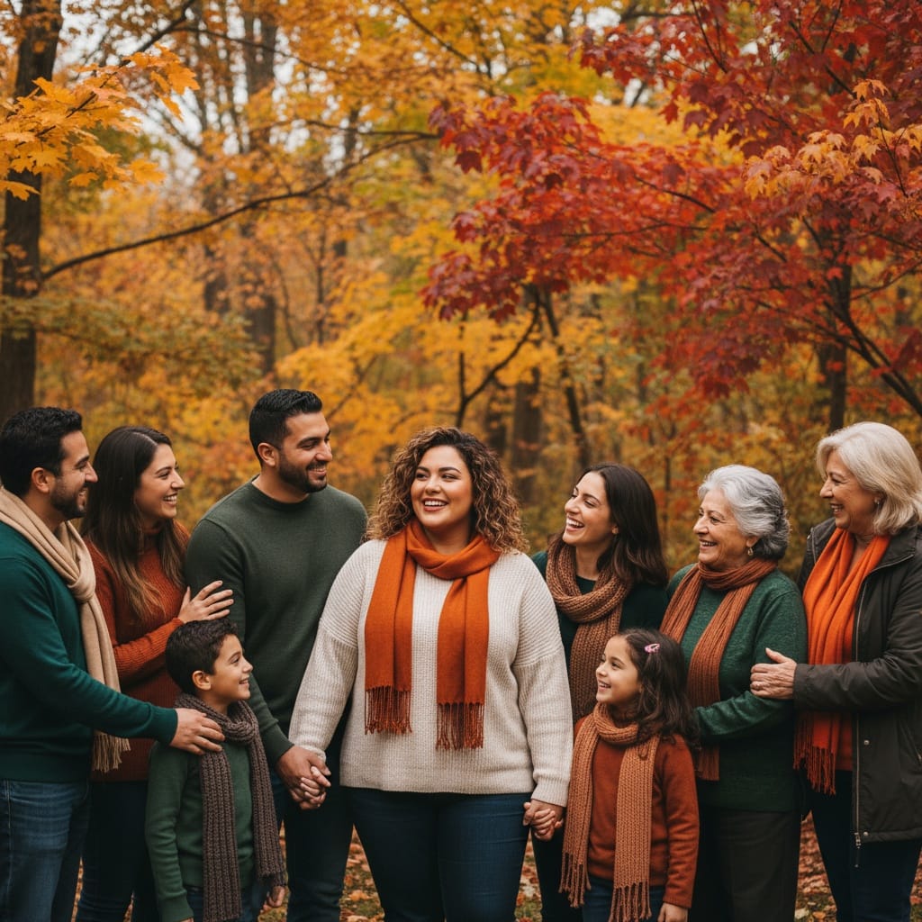 curve middle_eastern woman autumn foliage outdoor 24565888