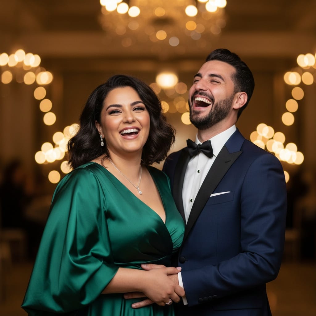 curve middle_eastern woman candid laughing moment 95272289