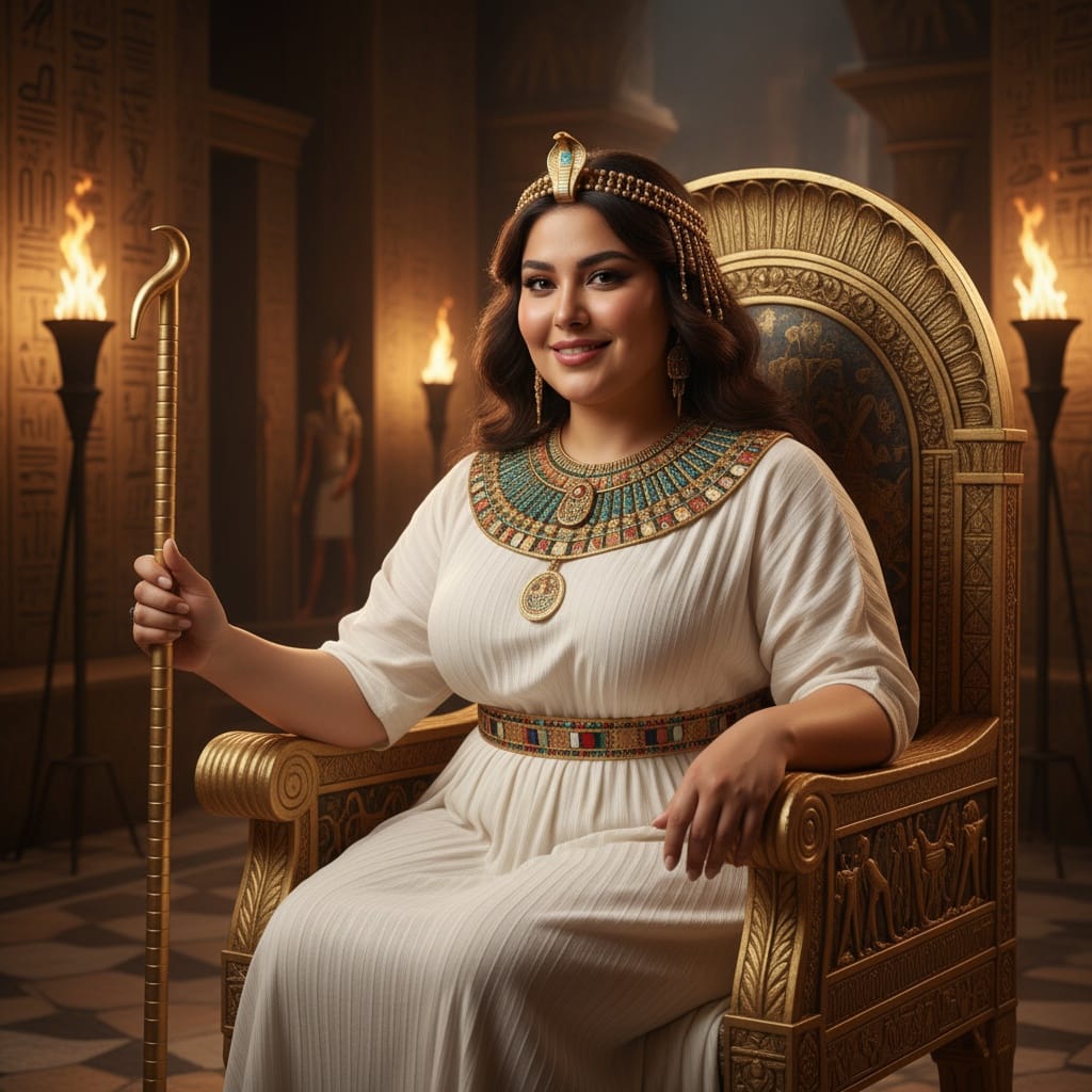 curve middle_eastern woman pharaoh throne room 39077696