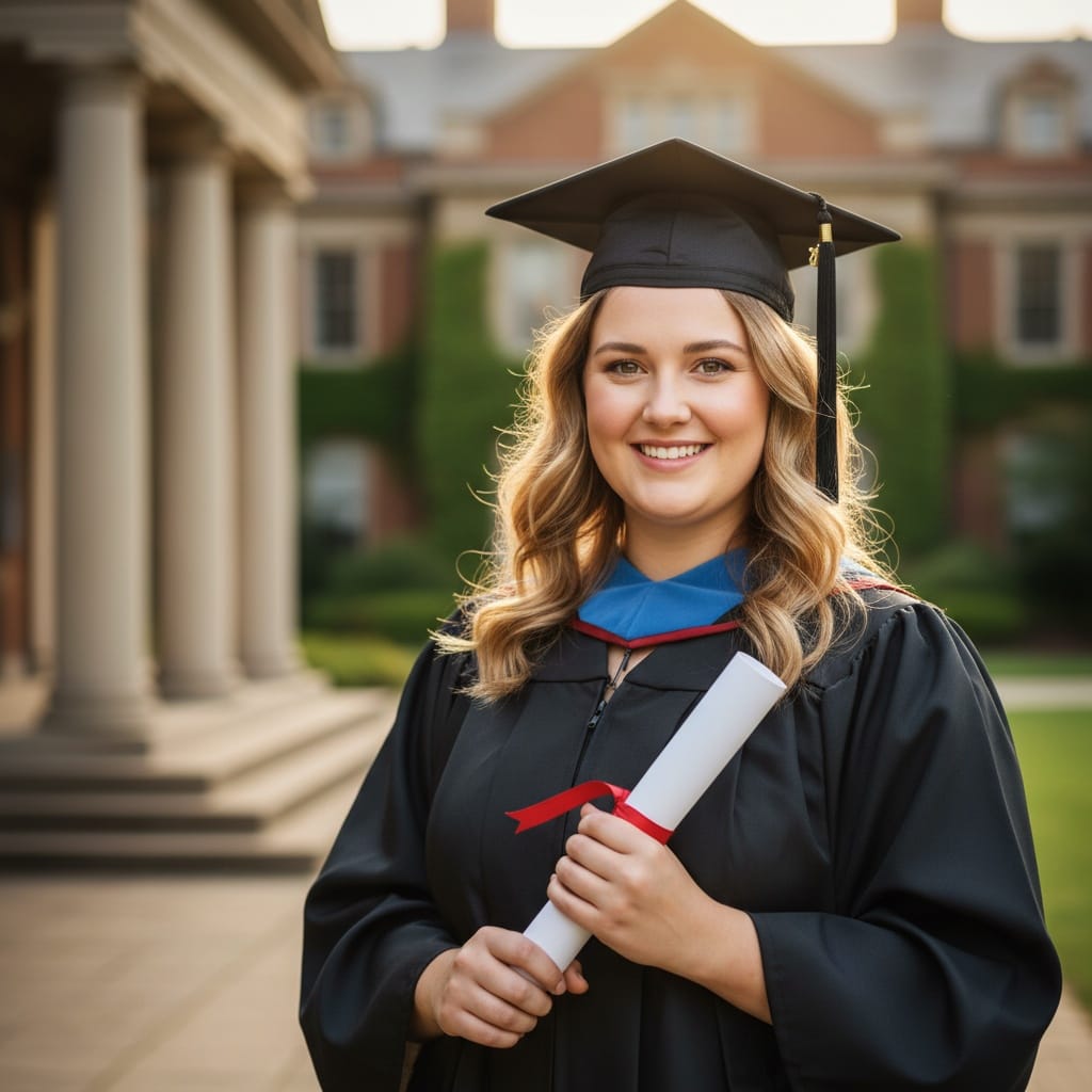 curve white woman classic outdoor campus portrait 51149885