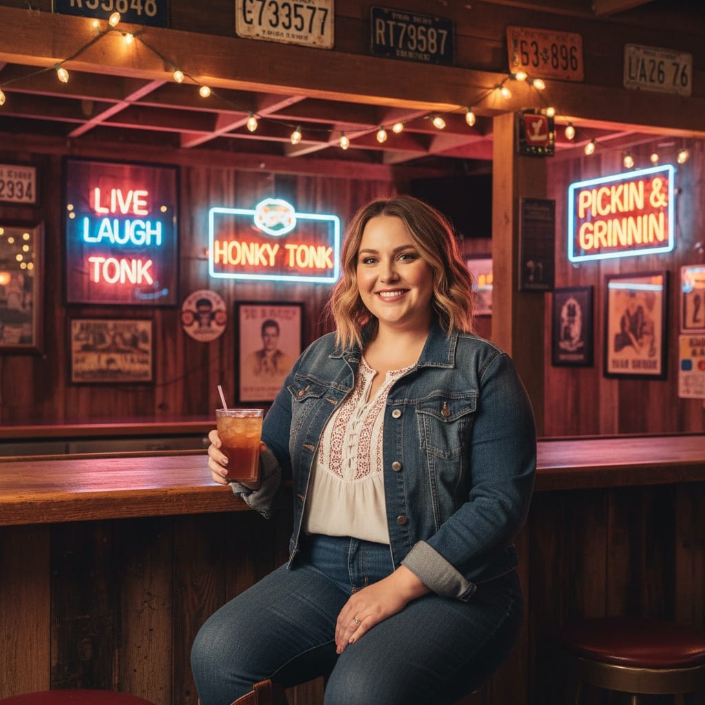 curve white woman honky tonk bar interior 63690752