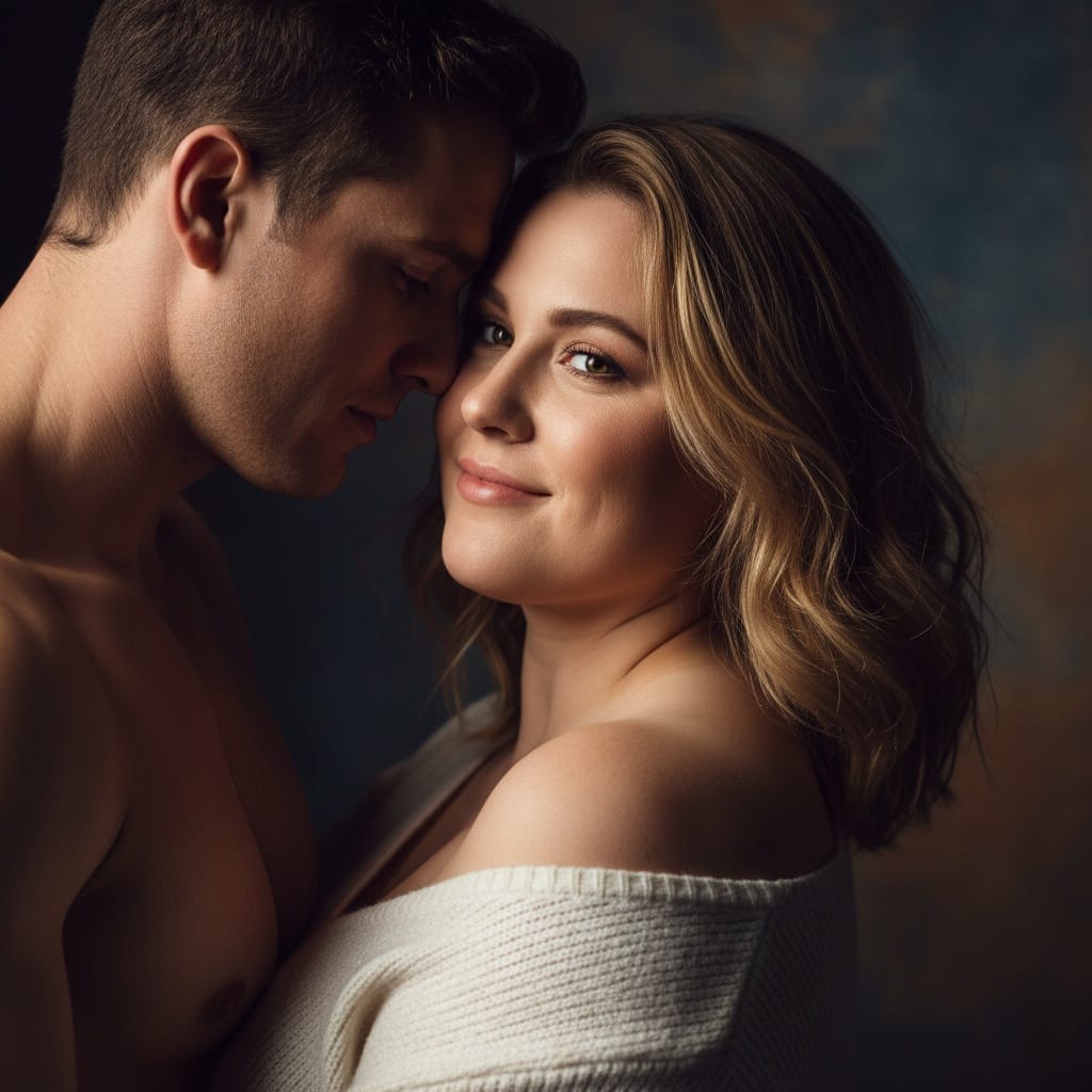 curve white woman standing embrace bare shoulders 11276547