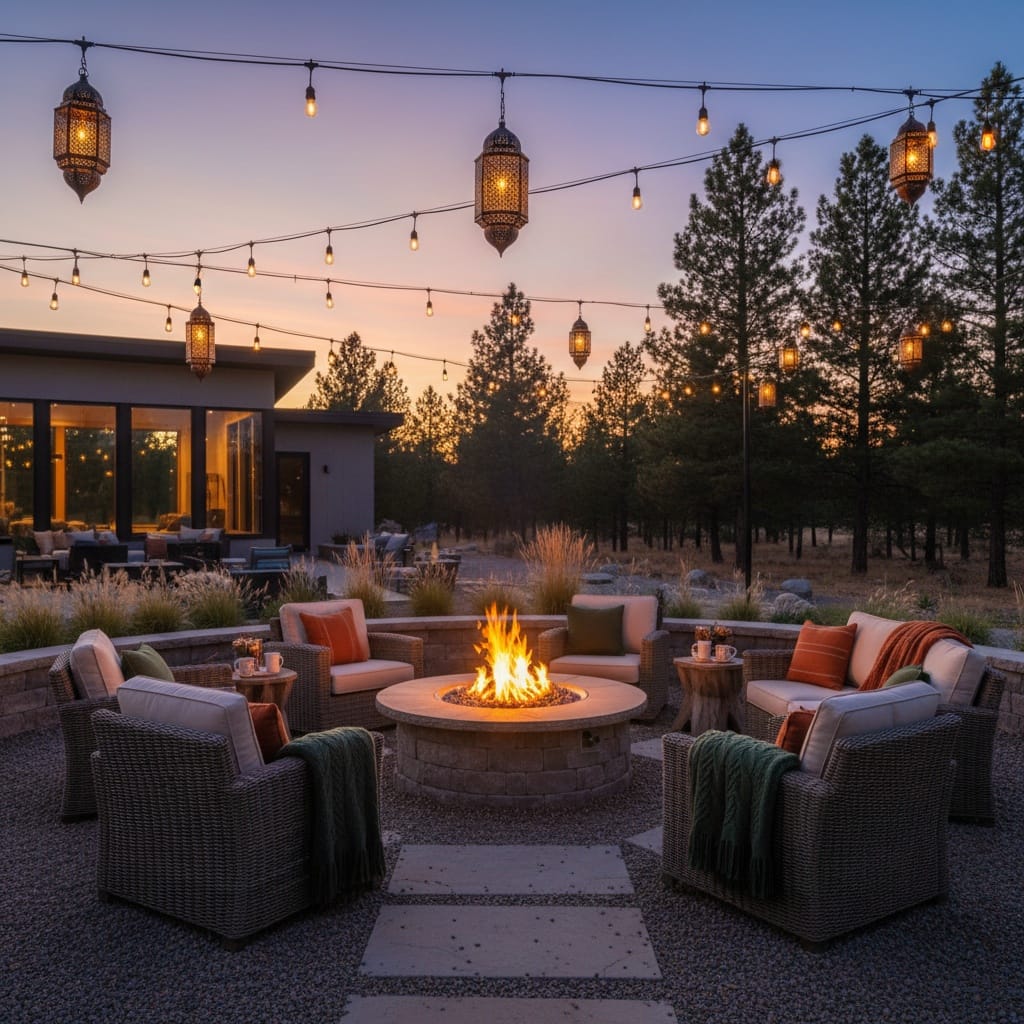 fire pit evening ambiance 95057900