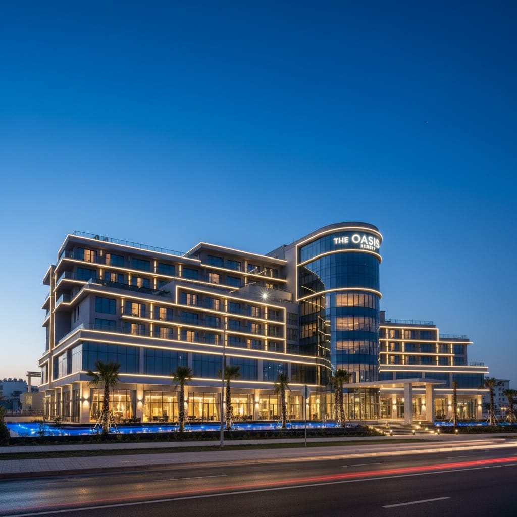 full facade blue hour 79215355