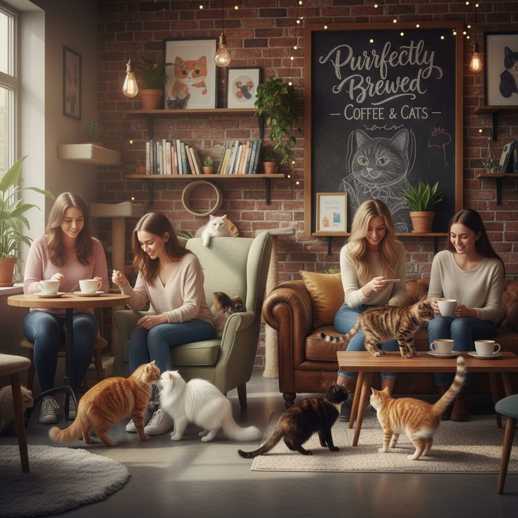 group cats social scene 50386688