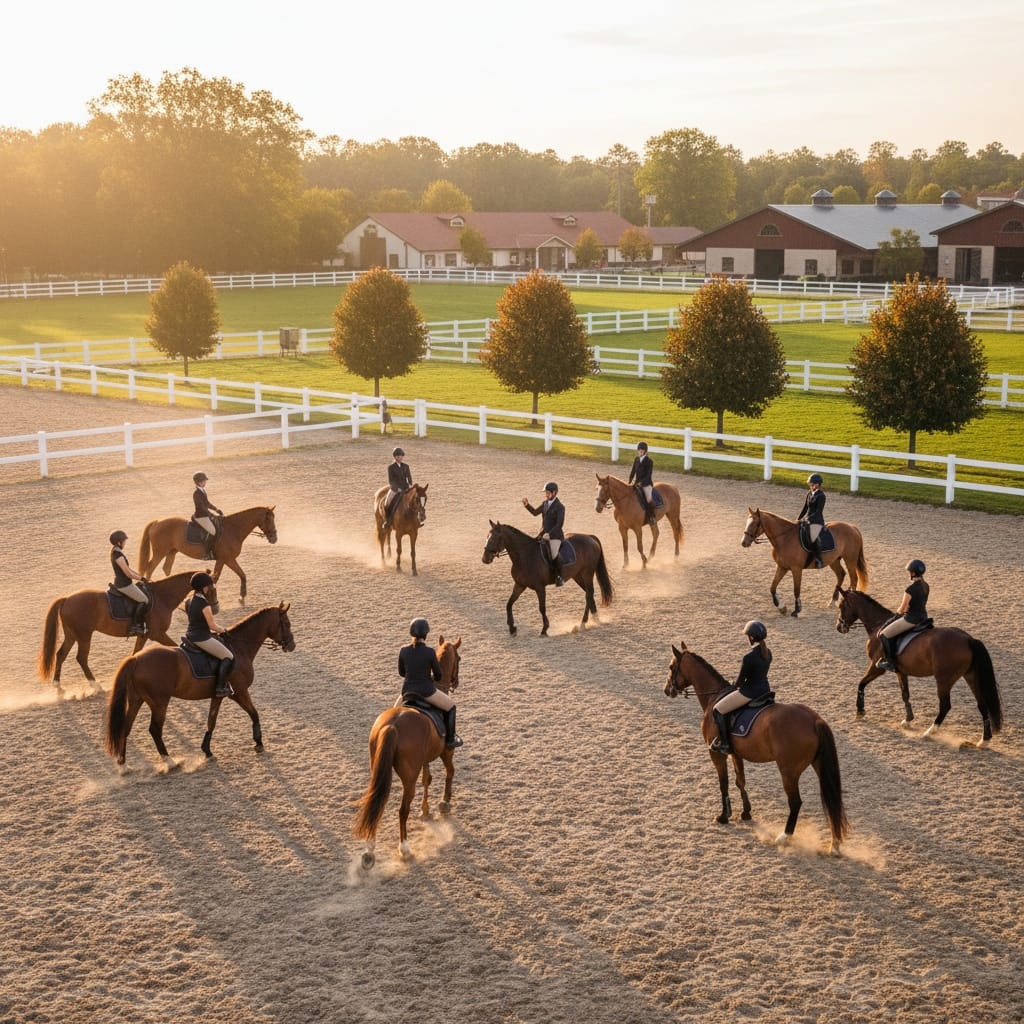 group lesson outdoor arena 55589191