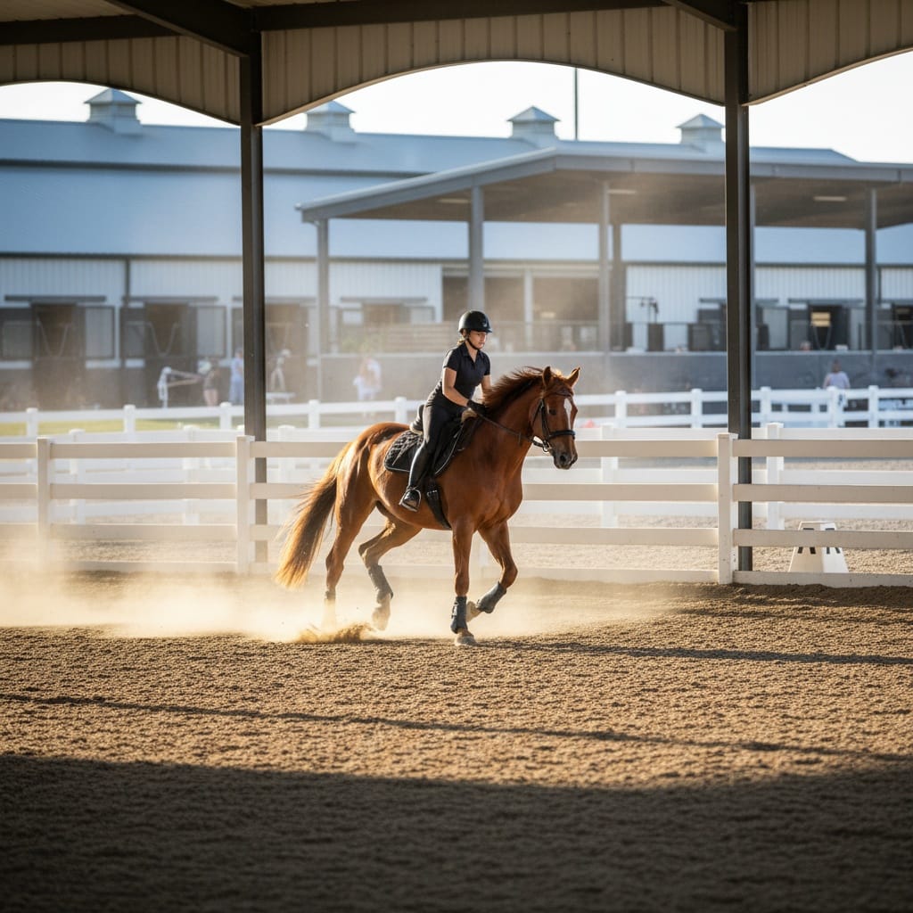horse arena action shot 70593019