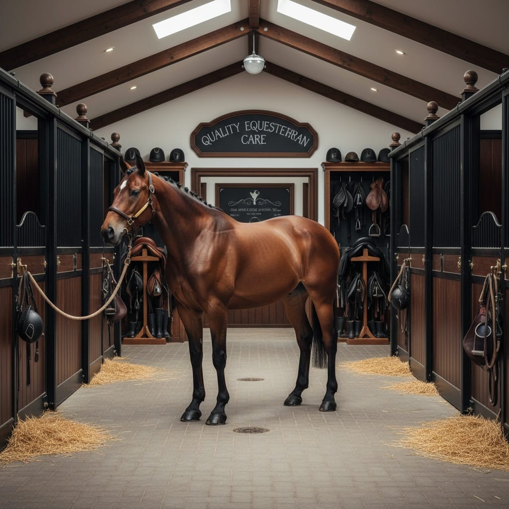 horse grooming area barn 39745583