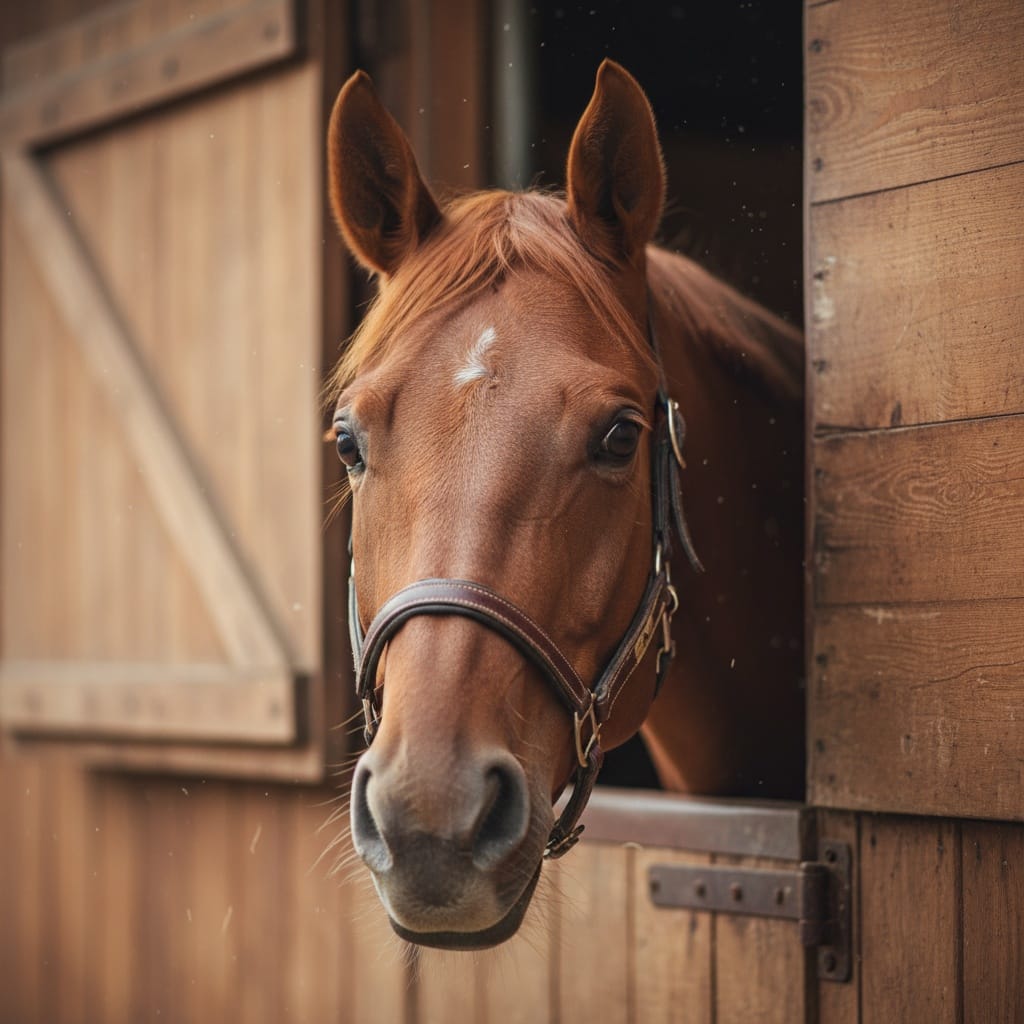 horse portrait stable door 38473994