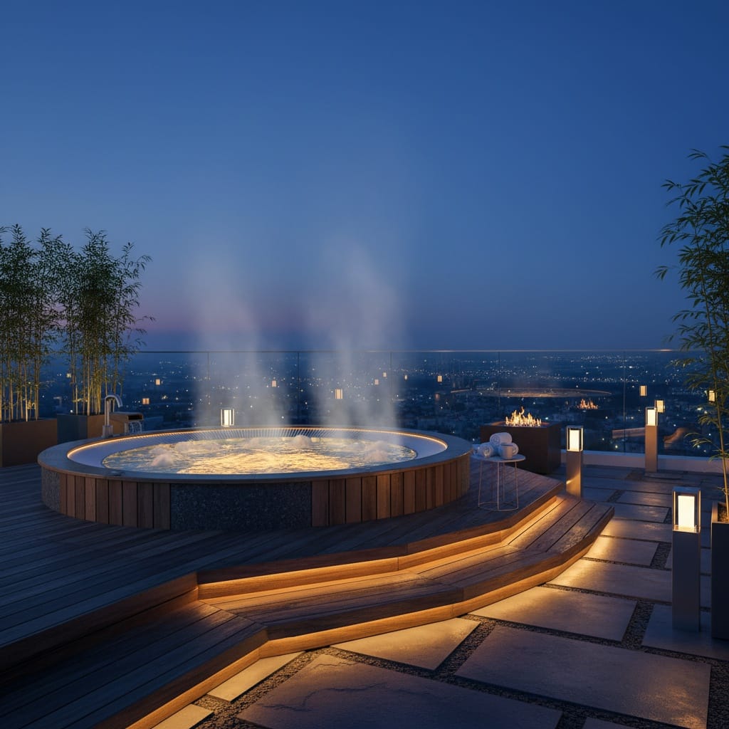 hot tub evening glow 11699922