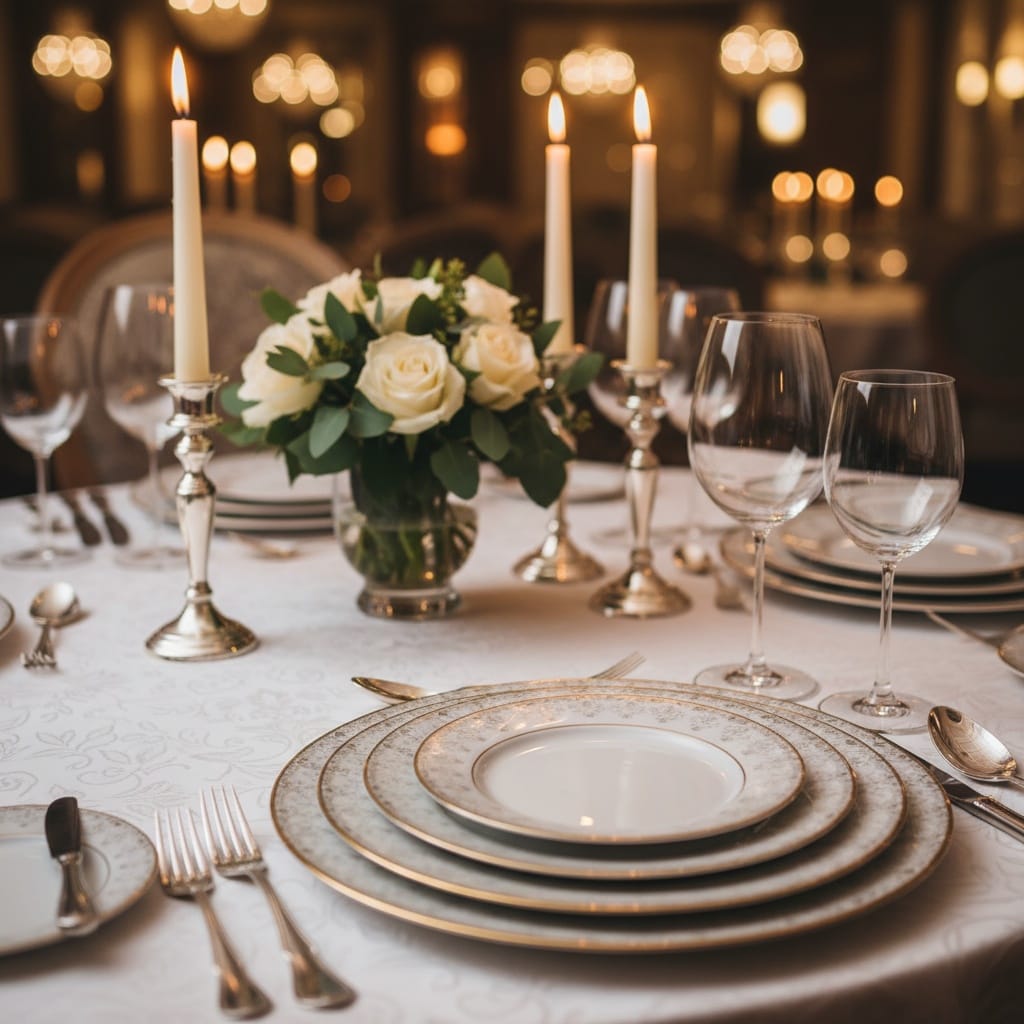 intimate table setting closeup 97080429