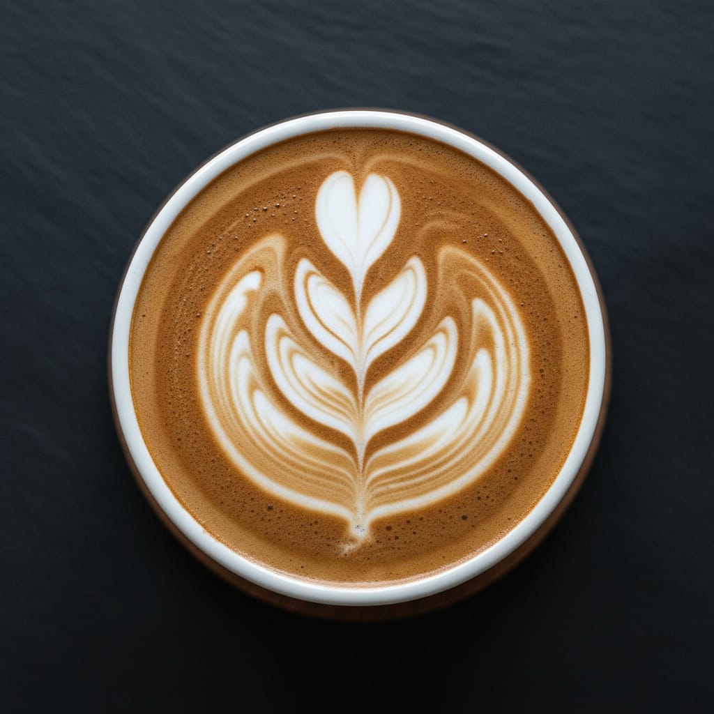 latte art top down 49750862