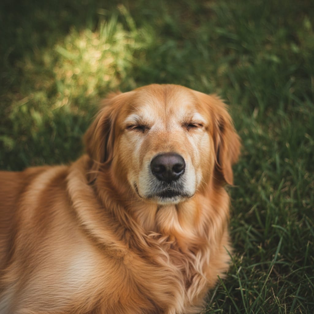 laying in grass relaxed 77229178