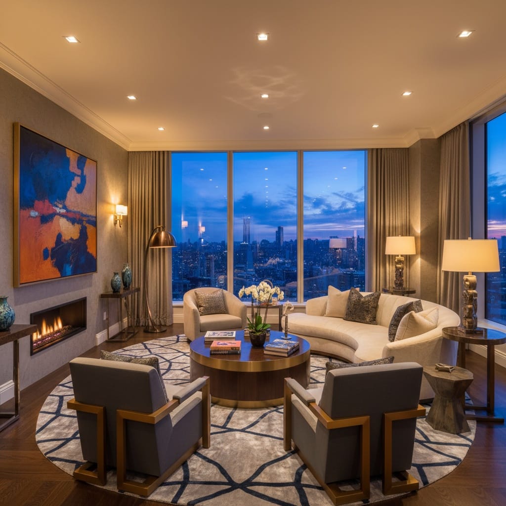 living room dusk 60386076